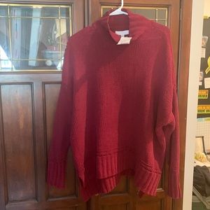 Burgundy new directions oversized sweater